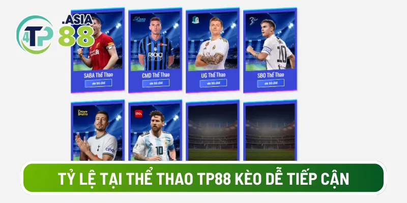 Tỷ lệ tại thể thao TP88 kèo đa dạng, dễ tiếp cận